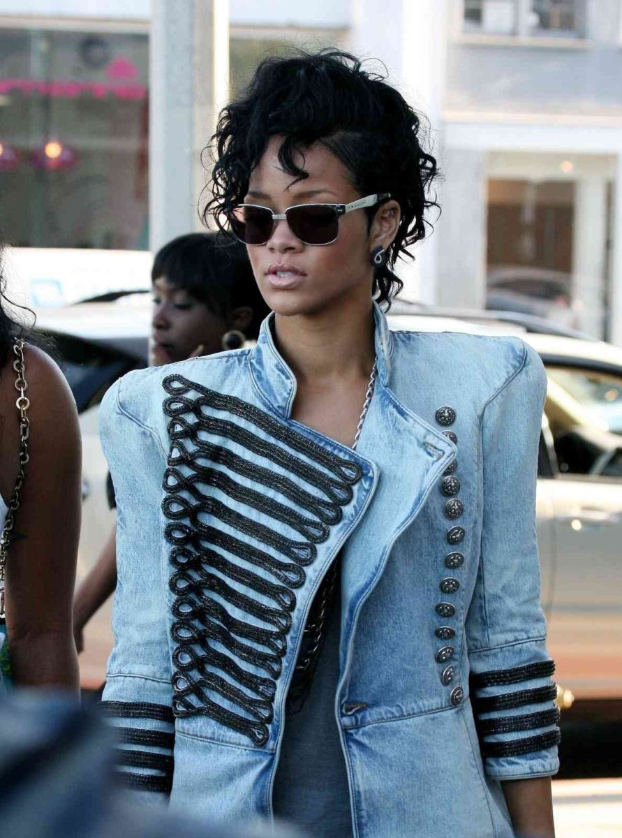 Rihanna in Balmain jacket