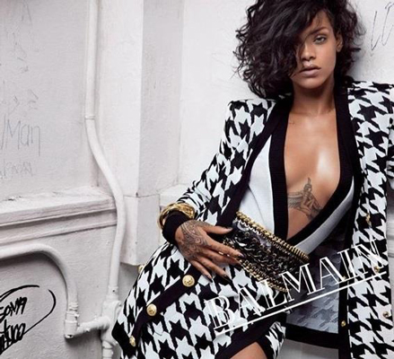 Rihanna v kampani Balmain 2014