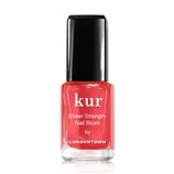 LONDONTOWN kur Sheer Strength Nail Blush Poppy zpevňující lak na nehty průhledná šarlatová 12 ml