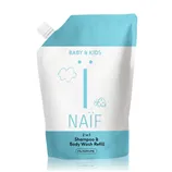 NAÏF Mycí gel a šampon 2v1 pro děti a miminka přírodní náhradní náplň   500 ml