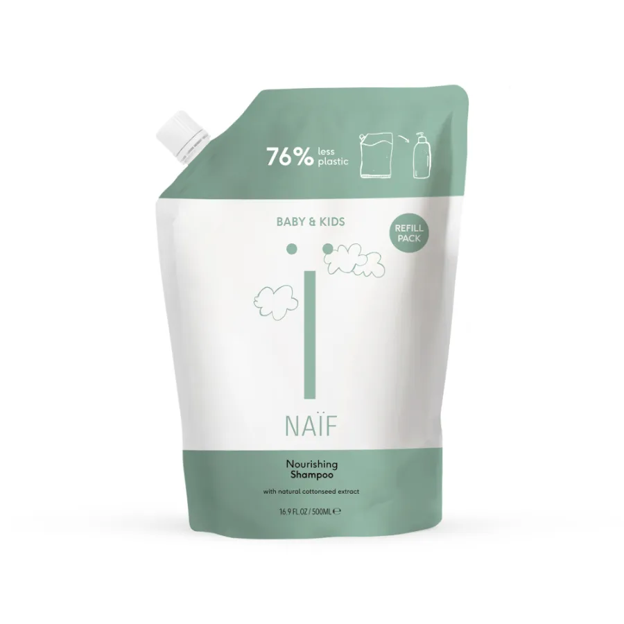 NAIF Výživný šampon pro miminka a děti přírodní náhradní náplň