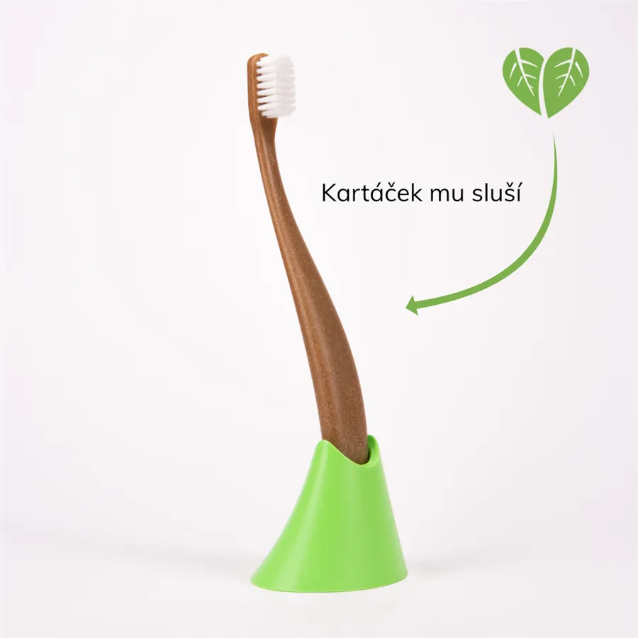 PROMIS Stojánek na zubní kartáček z bio plastu zelený