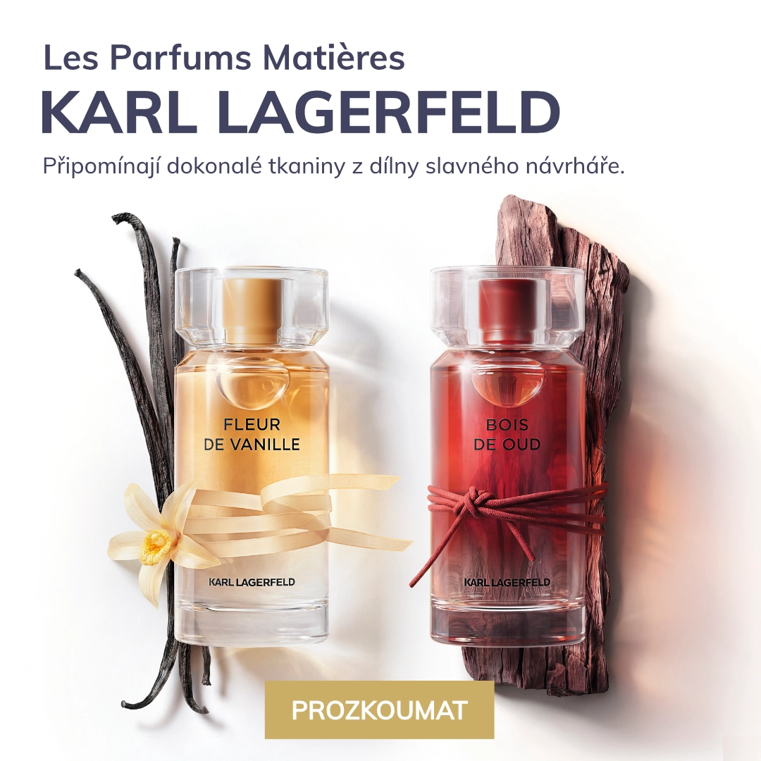 Les Parfums Matières
KARL LAGERFELD

Nové duo vůní připomíná svými ingrediencemi dokonalé tkaniny z dílny slavného návrháře. Oblečte se do Fleur de Vanille a Bois de Oud.

