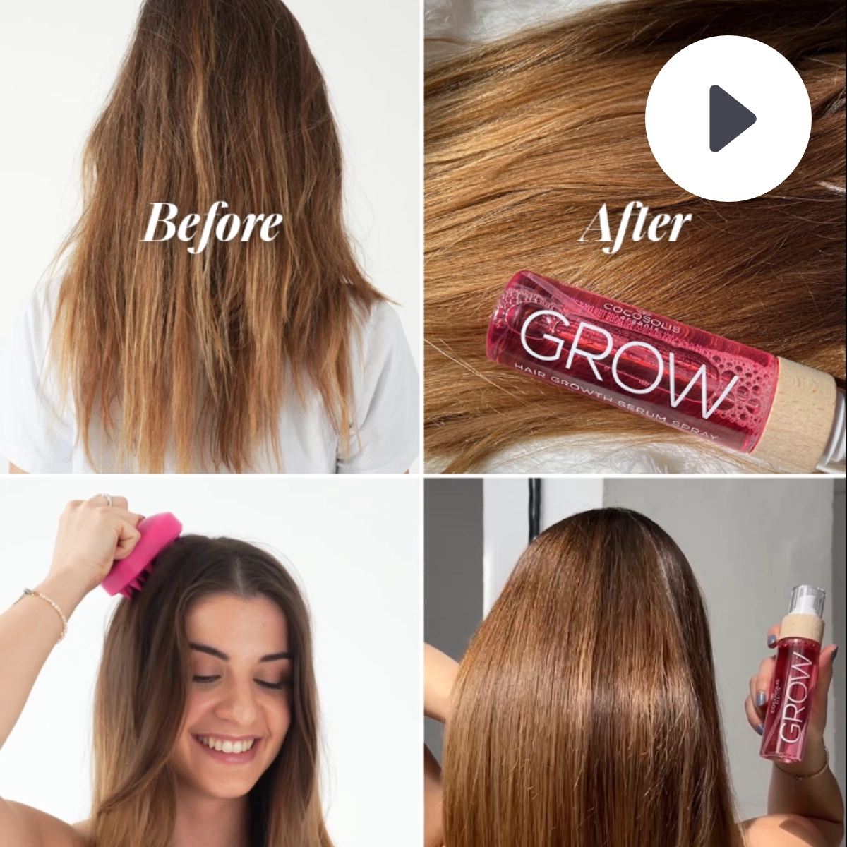 Video COCOSOLIS GROW Sérum ve spreji pro podporu růstu vlasů