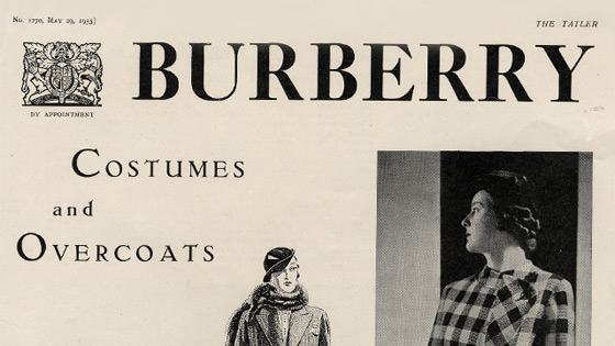 Kampaň Burberry z léta 1935 v magazínu Tatler