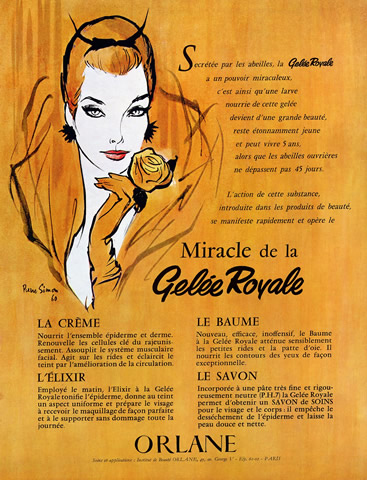 Dobová reklama na Gelée Royal s mateří kašičkou